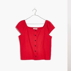 Madewell Red Button-Up Top